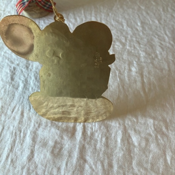 G. Duchin: Vintage 1989 USA Metal Enamel Ornament Mouse- Merry Christmas Grandma - Picture 9 of 12